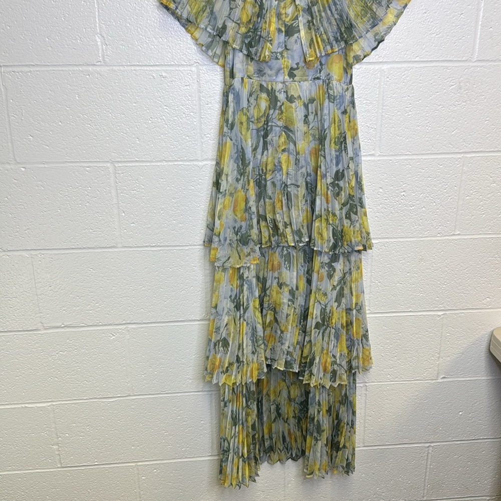 o.p.t. Yellow and Green Tiered Ruffled Maxi Sundress - Picture 9 of 12